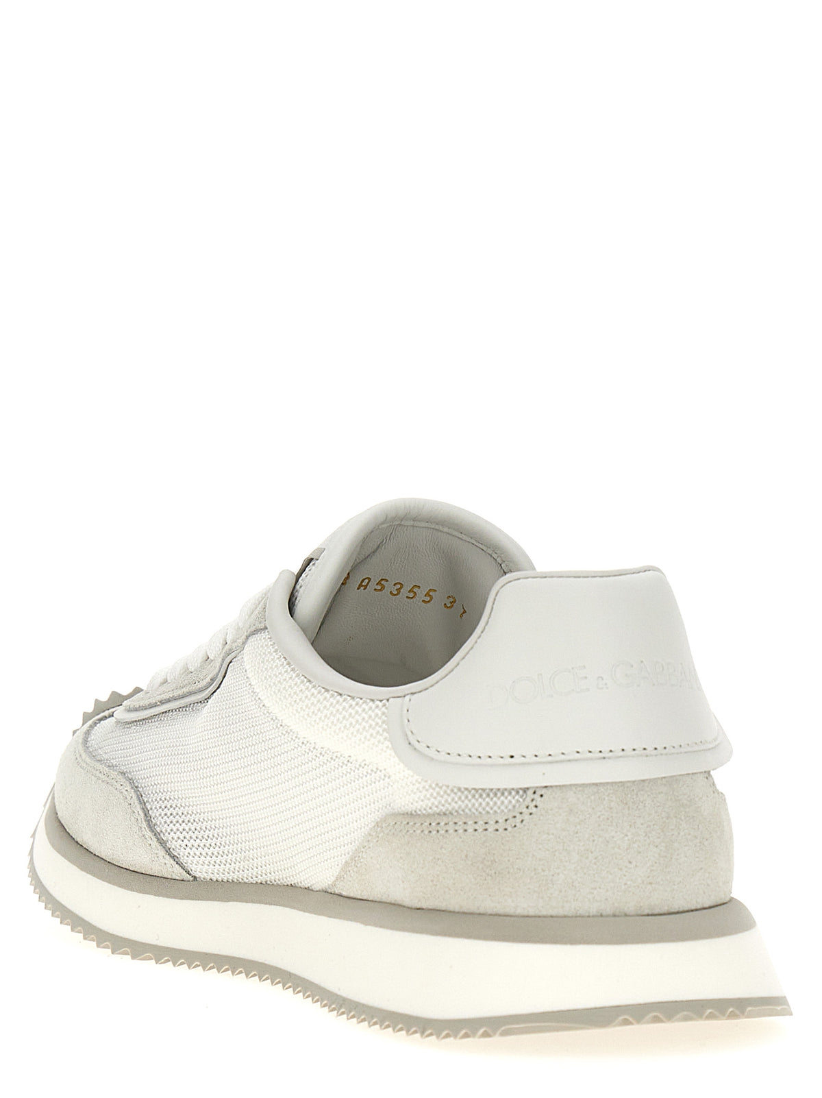 Baskets de sport athlétiques en cuir blanc Dolce & Gabbana