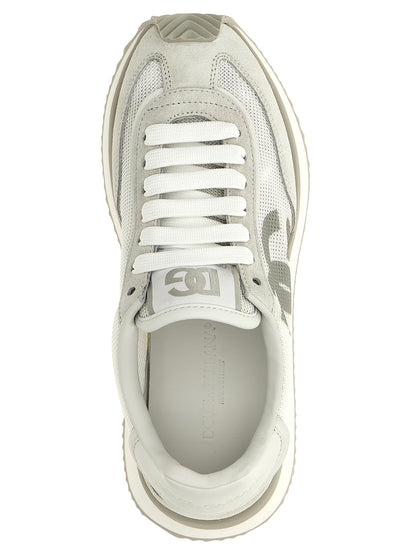 Baskets de sport athlétiques en cuir blanc Dolce & Gabbana