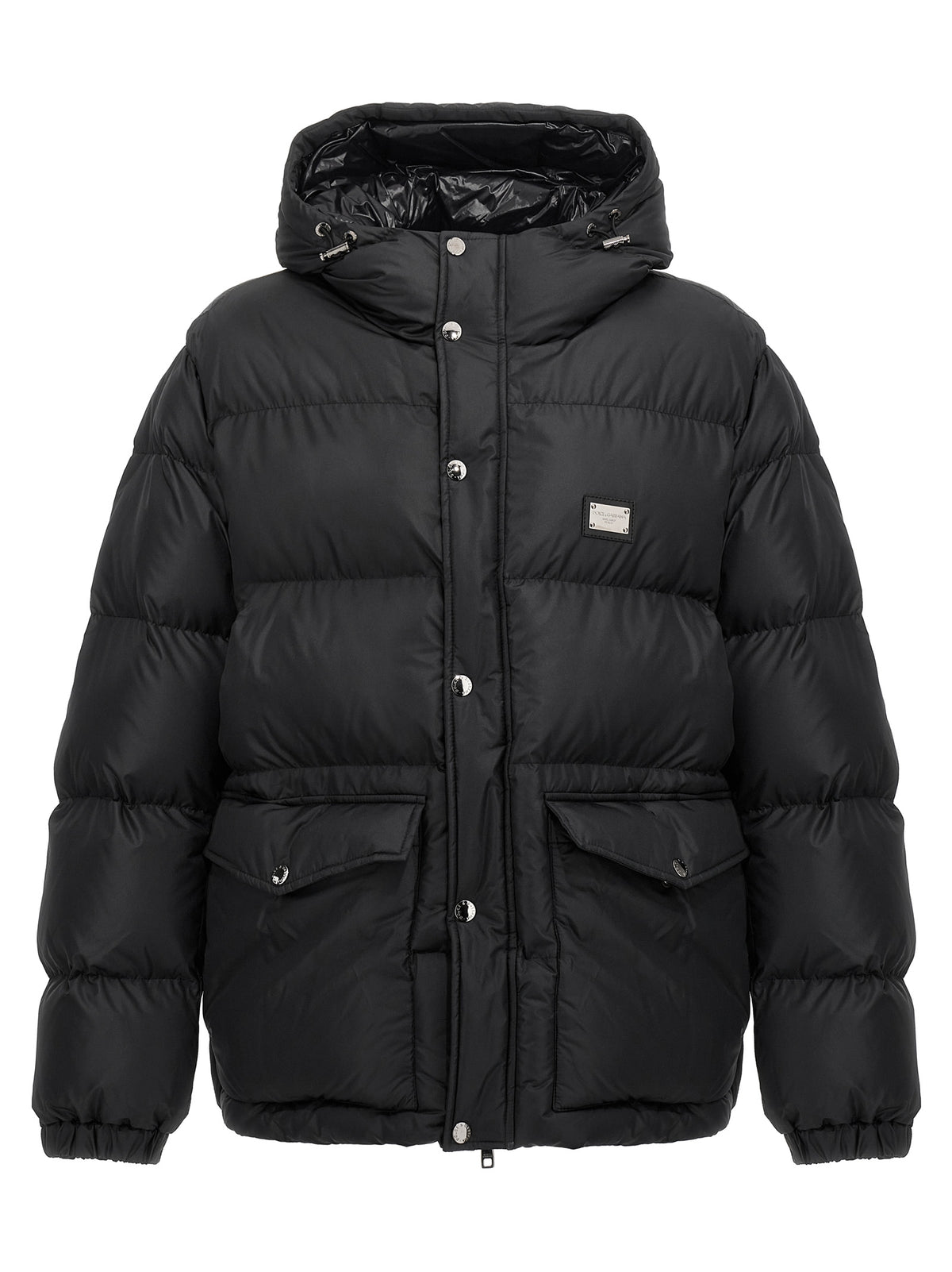 Chaqueta Negra De Poliéster Con Aislamiento Térmico Dolce & Gabbana