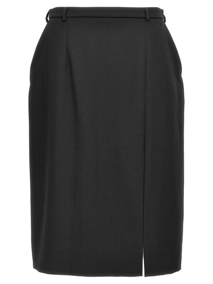 Falda midi Dolce & Gabbana de lana virgen negra
