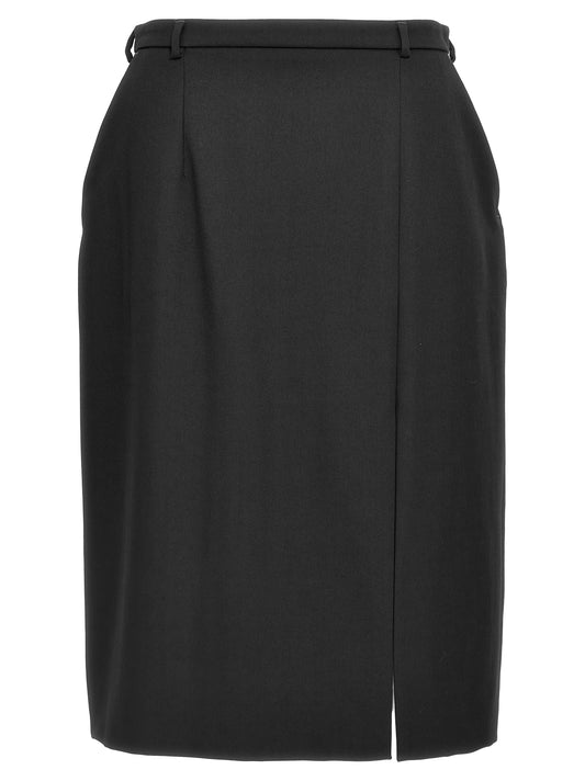 Falda midi Dolce & Gabbana de lana virgen negra