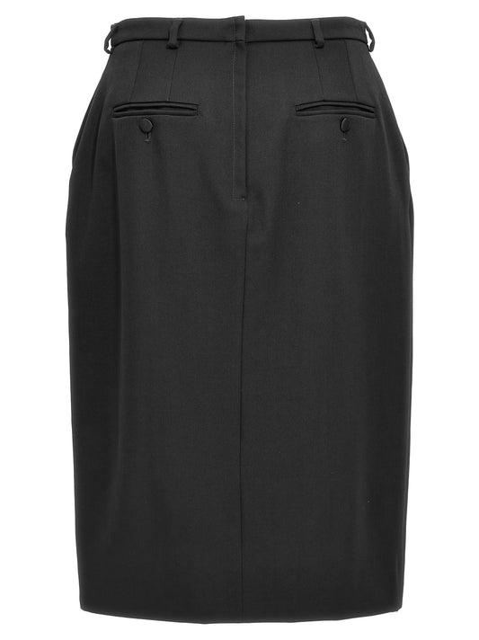 Falda midi Dolce & Gabbana de lana virgen negra