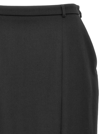 Falda midi Dolce & Gabbana de lana virgen negra