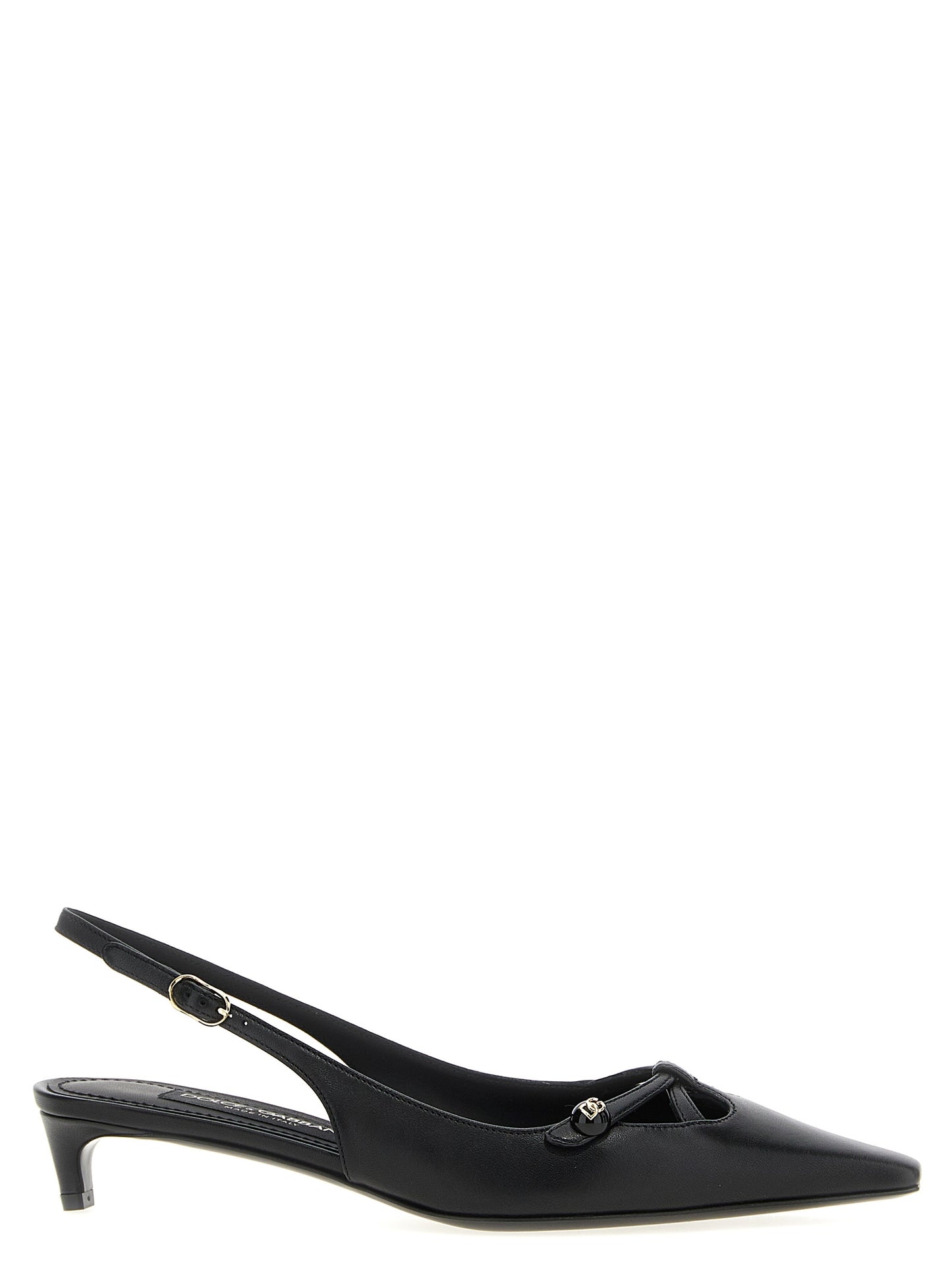 Dolce & Gabbana Escarpins Mi-Talons En Cuir D'Agneau Noir