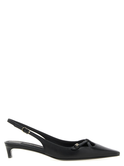 Dolce & Gabbana Escarpins Mi-Talons En Cuir D'Agneau Noir