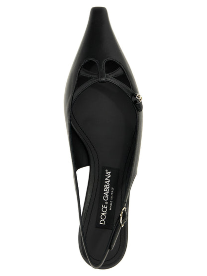 Dolce & Gabbana Escarpins Mi-Talons En Cuir D'Agneau Noir