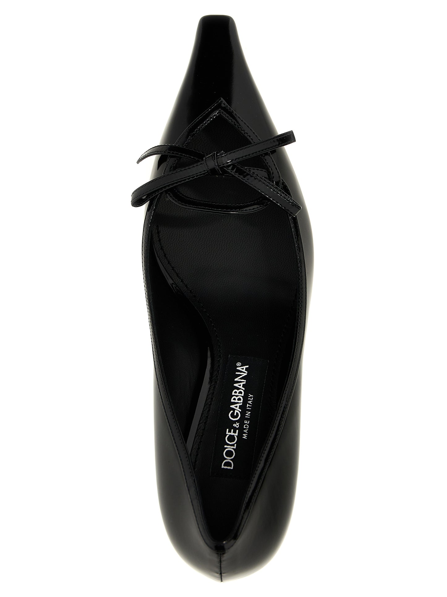Dolce & Gabbana Black Leather Mid-Heel Shoes