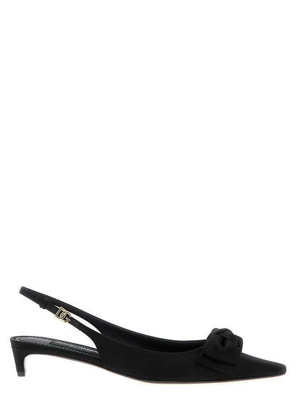 Dolce & Gabbana Black Viscose Mid-Heel Pumps Model Mun
