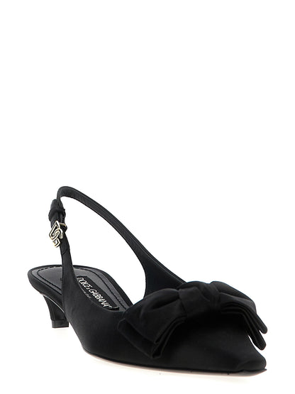 Dolce & Gabbana Black Viscose Mid-Heel Pumps Model Mun
