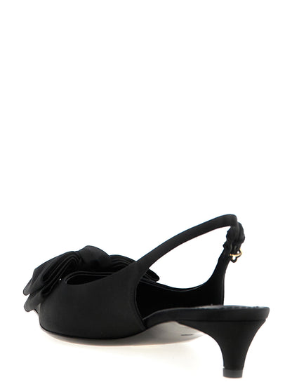 Dolce & Gabbana Black Viscose Mid-Heel Pumps Model Mun