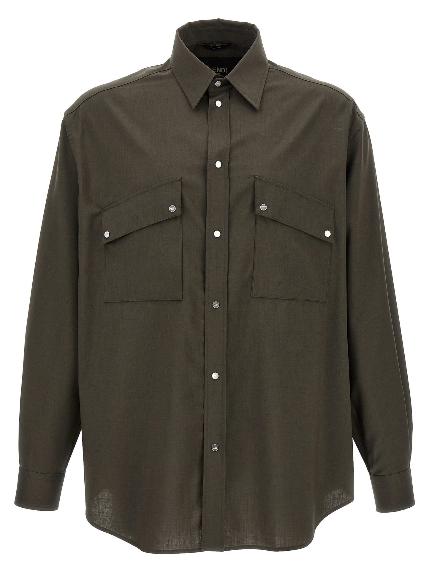 Blusa De Lana Bicolar Fendi Con Cierre De Botones Frontal