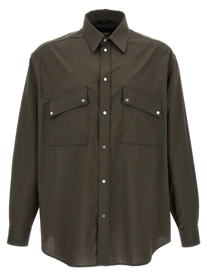 Blusa De Lana Bicolar Fendi Con Cierre De Botones Frontal