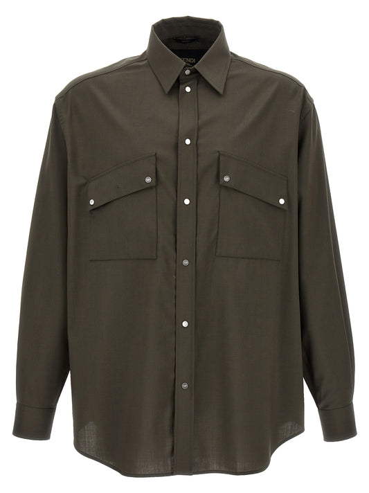 Blusa De Lana Bicolar Fendi Con Cierre De Botones Frontal
