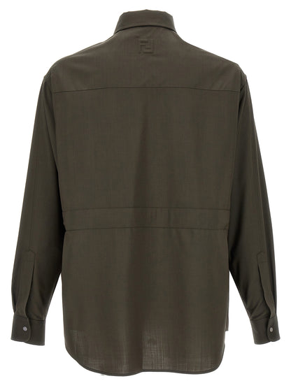 Blusa De Lana Bicolar Fendi Con Cierre De Botones Frontal