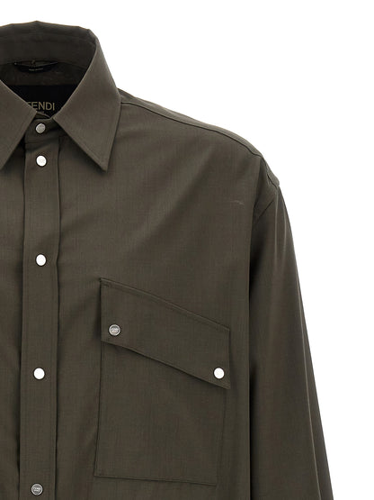 Blusa De Lana Bicolar Fendi Con Cierre De Botones Frontal