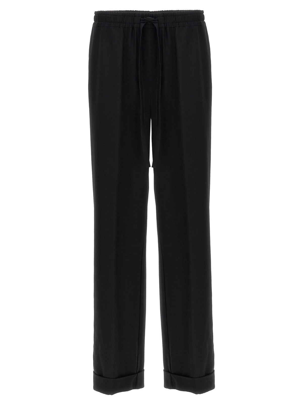Pantalon décontracté en pure laine vierge noir Dolce & Gabbana