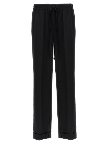 Pantalon décontracté en pure laine vierge noir Dolce & Gabbana