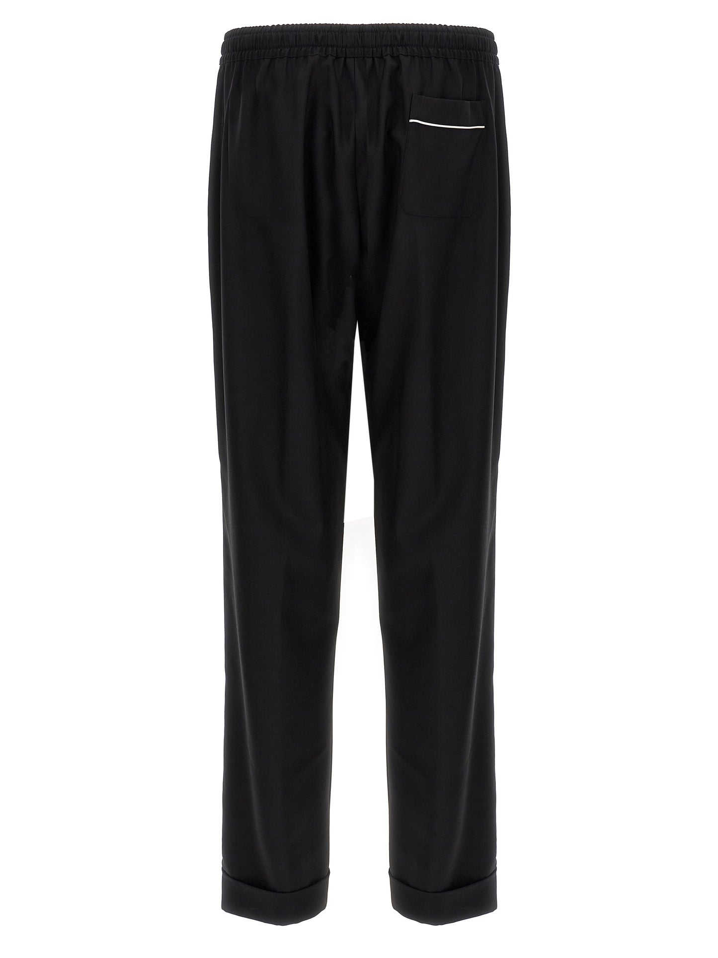 Pantalon décontracté en pure laine vierge noir Dolce & Gabbana