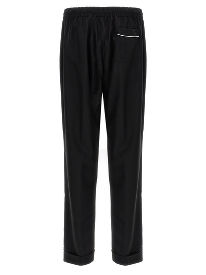 Pantalon décontracté en pure laine vierge noir Dolce & Gabbana