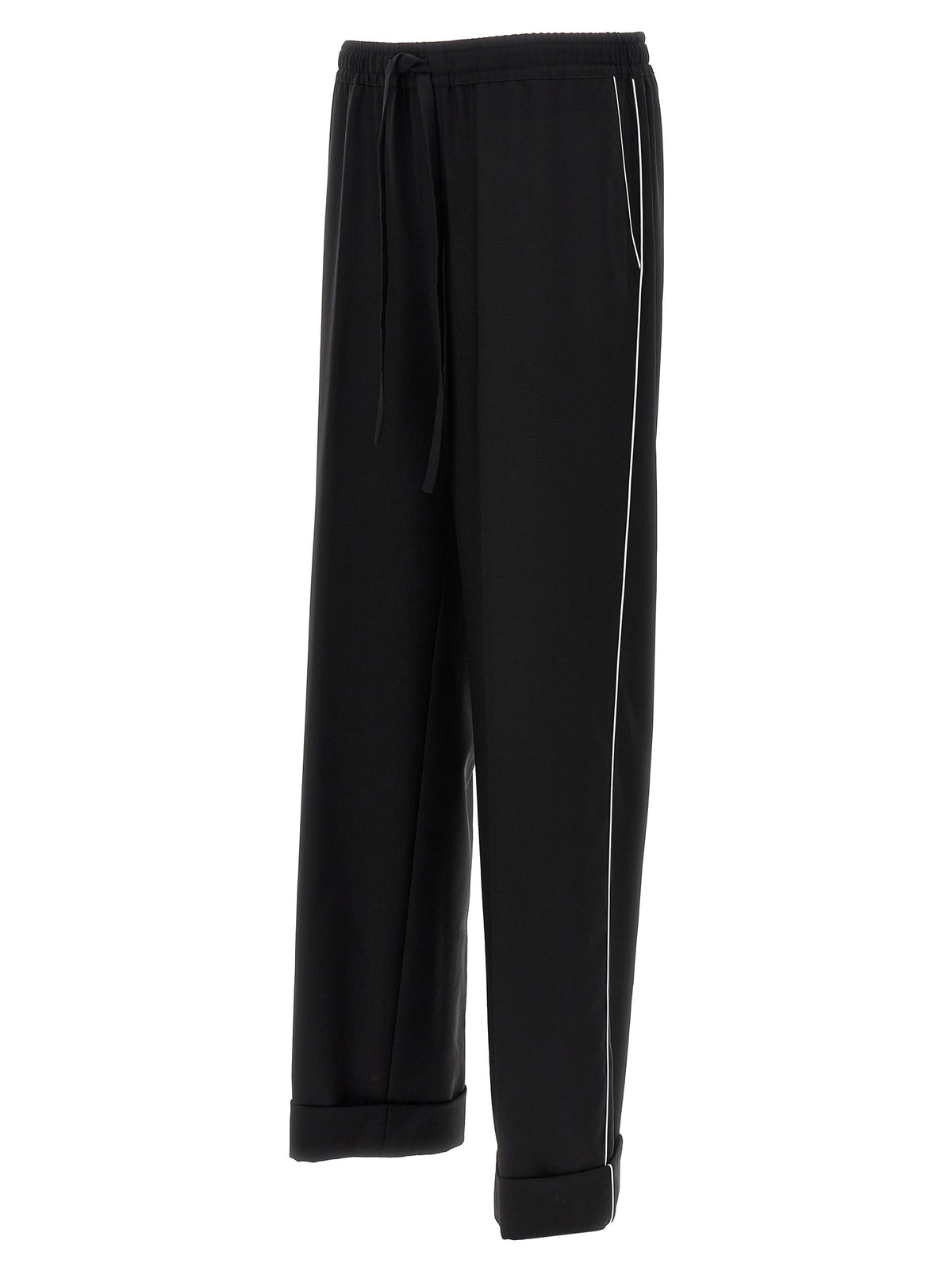Pantalon décontracté en pure laine vierge noir Dolce & Gabbana