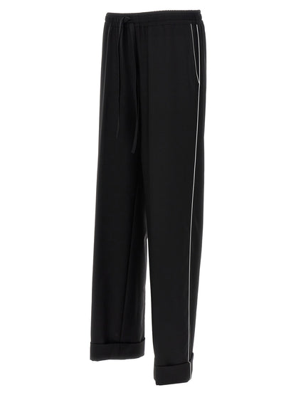 Pantalon décontracté en pure laine vierge noir Dolce & Gabbana