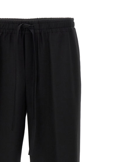 Pantalon décontracté en pure laine vierge noir Dolce & Gabbana