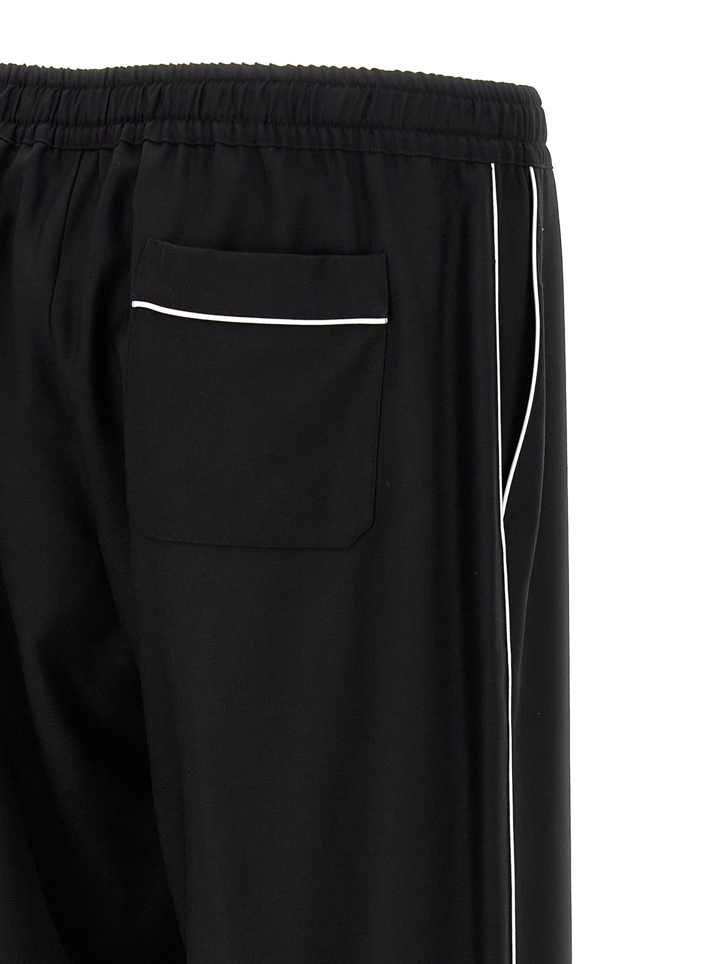 Pantalon décontracté en pure laine vierge noir Dolce & Gabbana