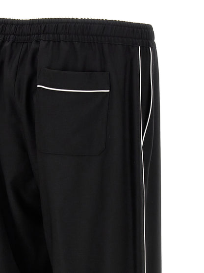 Pantalon décontracté en pure laine vierge noir Dolce & Gabbana