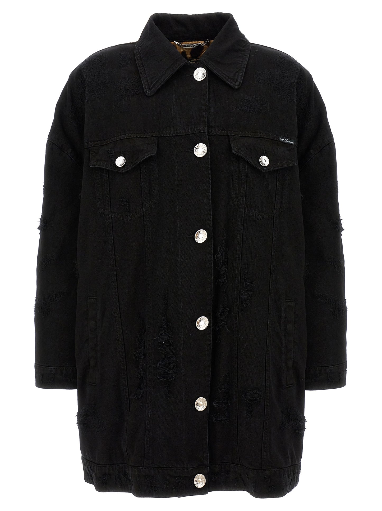 Dolce & Gabbana Black Denim Jacket with Cotton Fabric