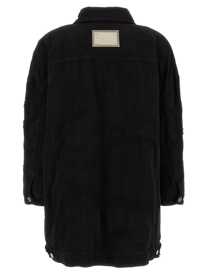 Dolce & Gabbana Black Denim Jacket with Cotton Fabric