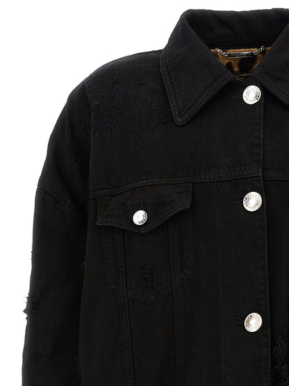 Dolce & Gabbana Black Denim Jacket with Cotton Fabric
