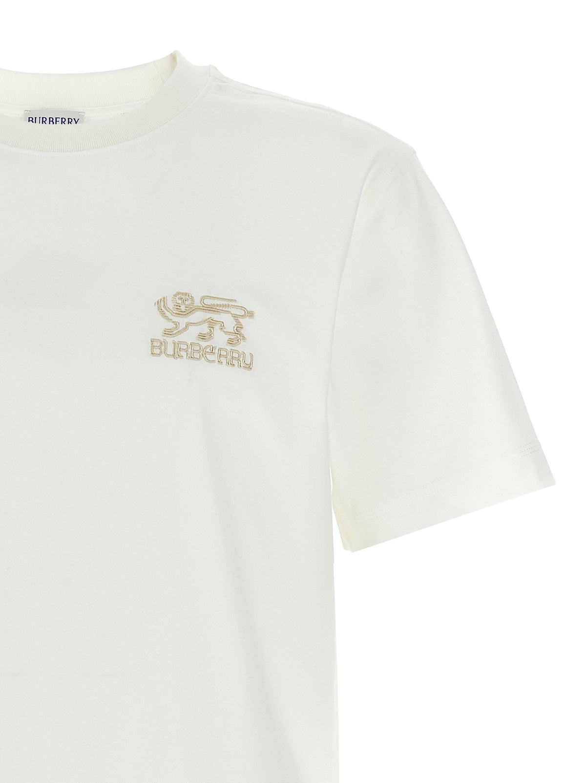 Camiseta Burberry SP25 de Algodón Orgánico Blanca Mangas Cortas