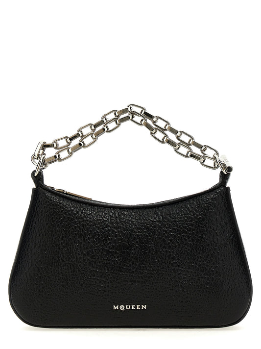 Alexander McQueen Bolso De Mano Negro Piel De Cordero T-Bar Mini