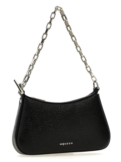 Alexander McQueen Sac Fourre-tout Noir Cuir d'Agneau T-Bar Mini