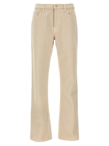 Pantalon décontracté en coton beige Burberry
