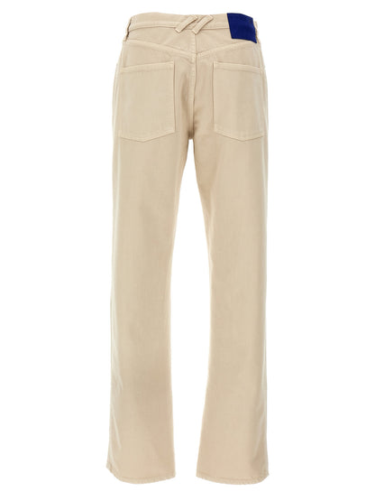 Pantalon décontracté en coton beige Burberry
