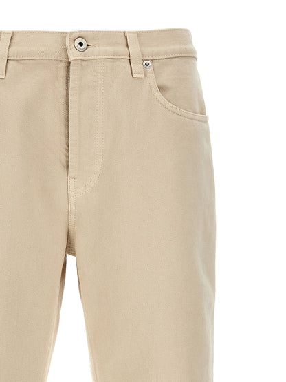 Pantalon décontracté en coton beige Burberry