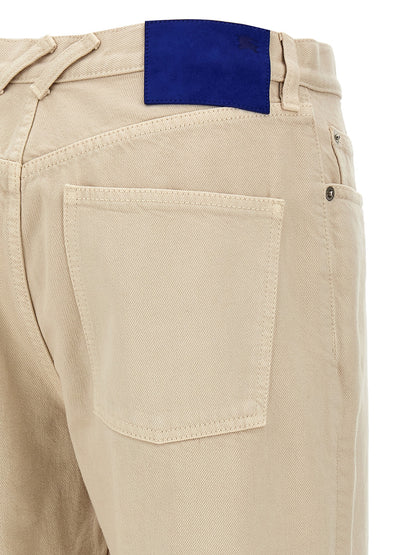 Pantalon décontracté en coton beige Burberry