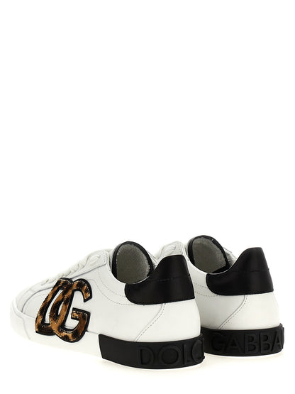 Dolce & Gabbana Portofino Calfskin Multicolor Low-Top Sneakers