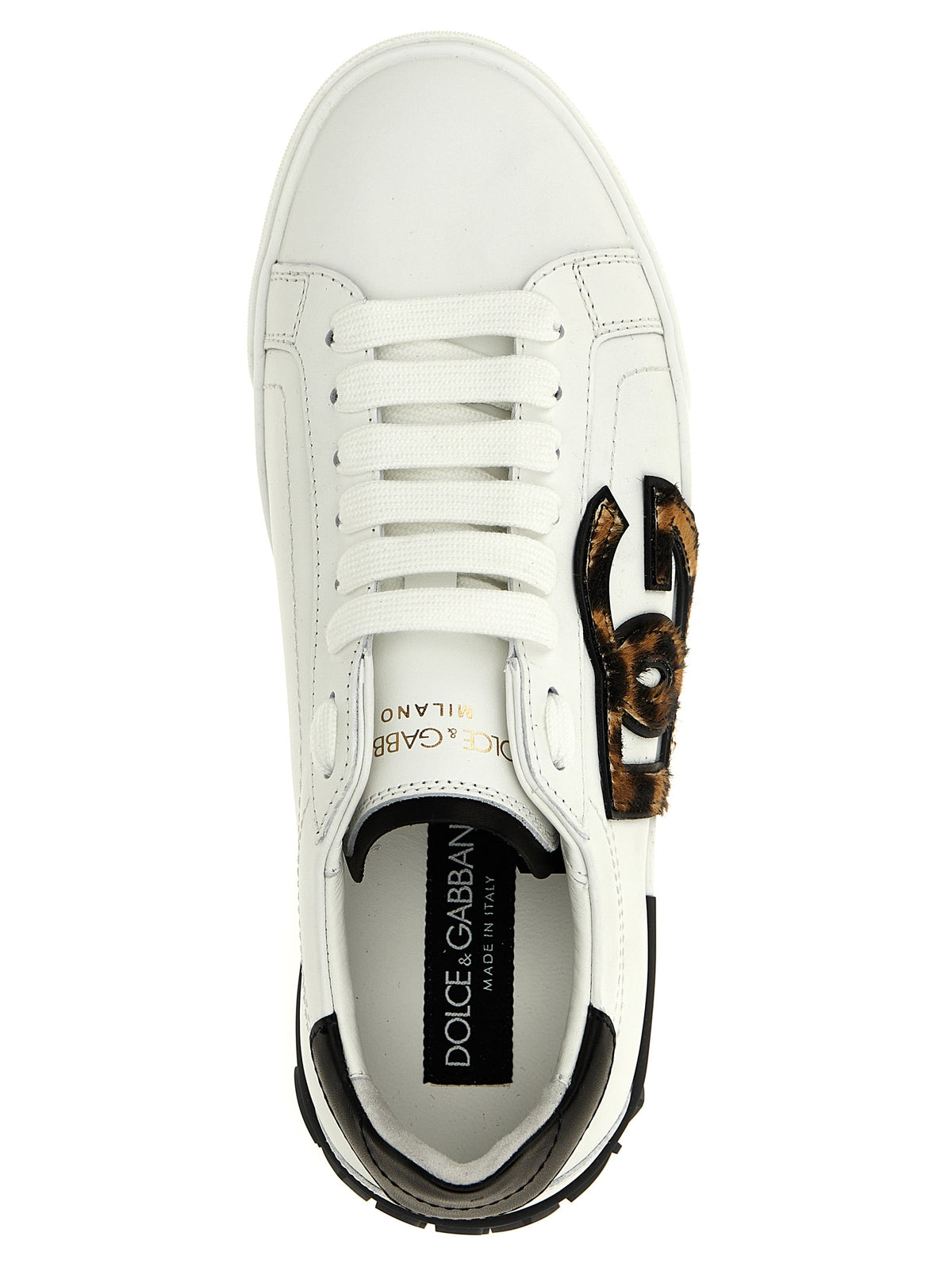 Dolce & Gabbana Portofino Calfskin Multicolor Low-Top Sneakers