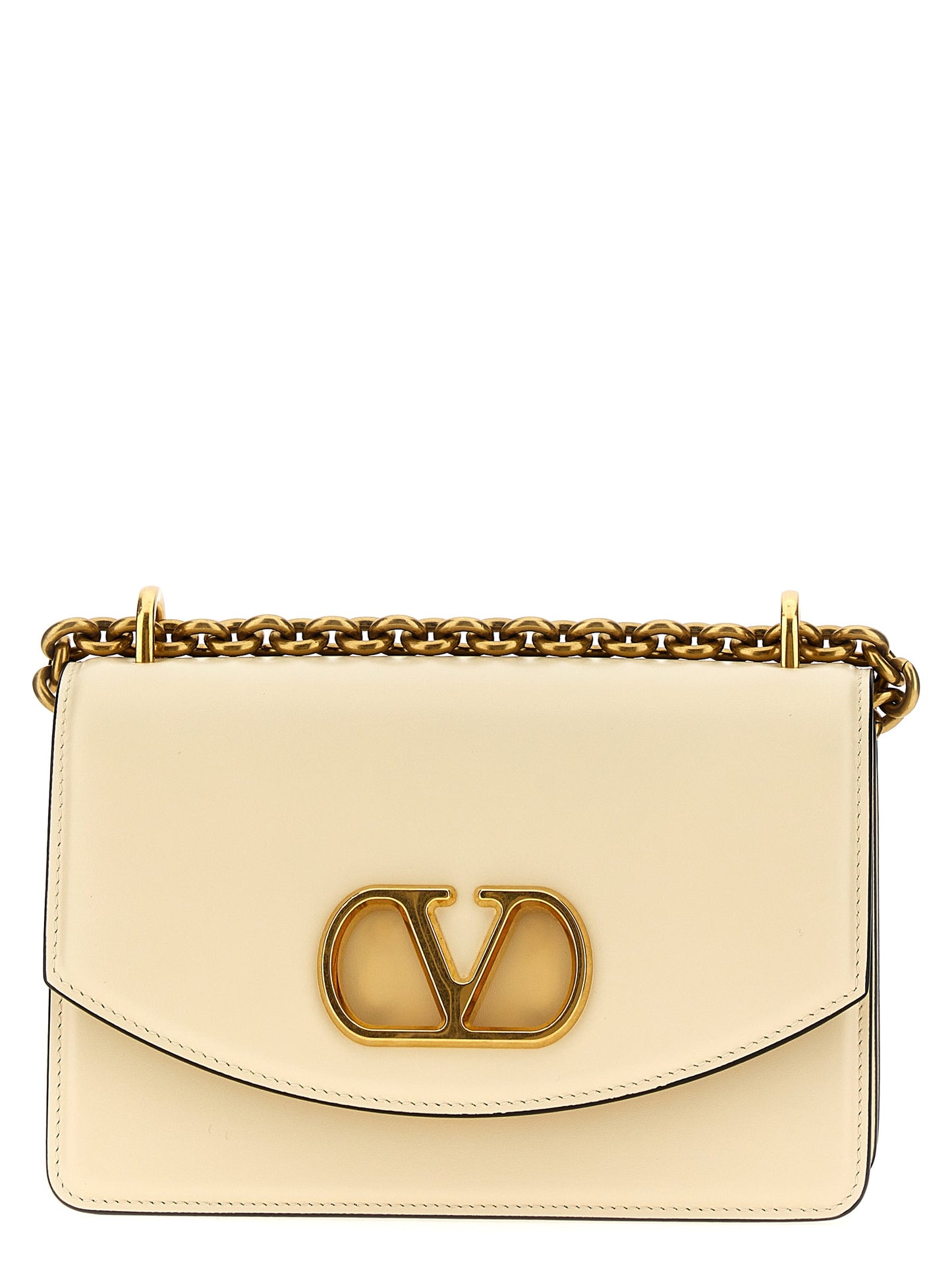 Bolso de hombro Valentino Garavani de piel de becerro blanca