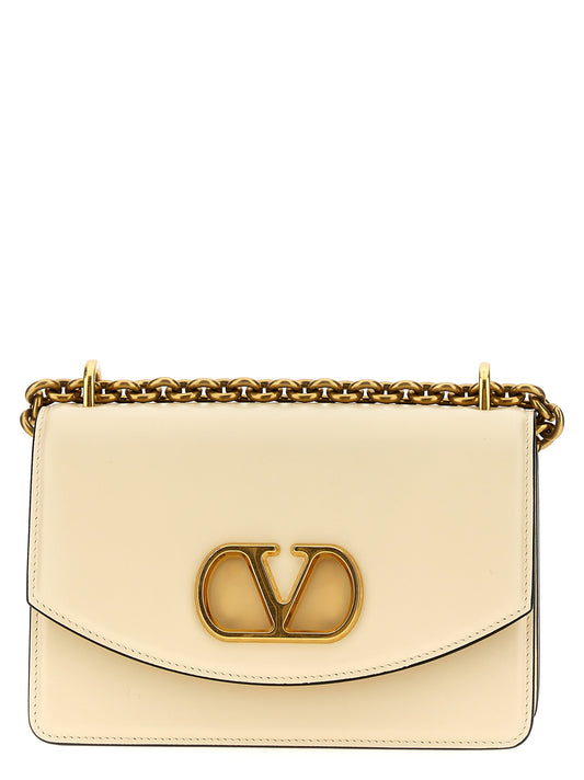 Bolso de hombro Valentino Garavani de piel de becerro blanca