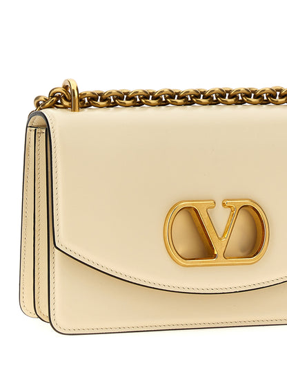 Bolso de hombro Valentino Garavani de piel de becerro blanca