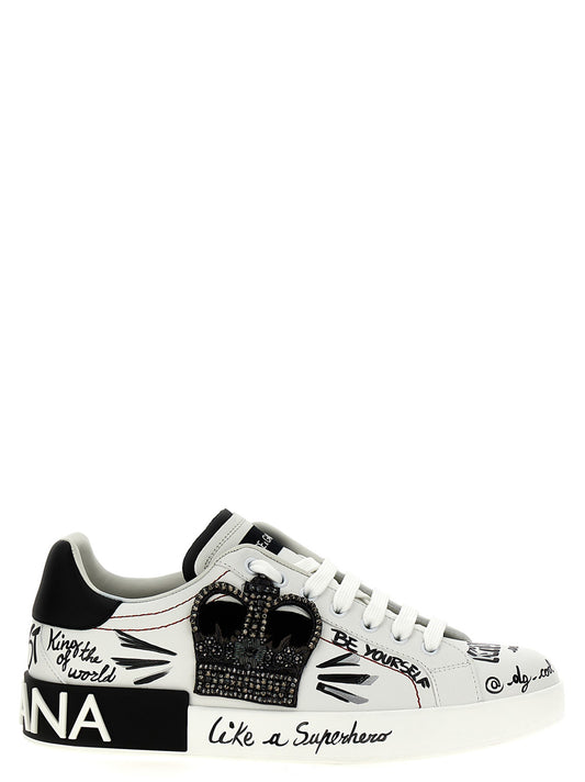 Dolce & Gabbana Bicolor Portofino Calfskin Sneakers