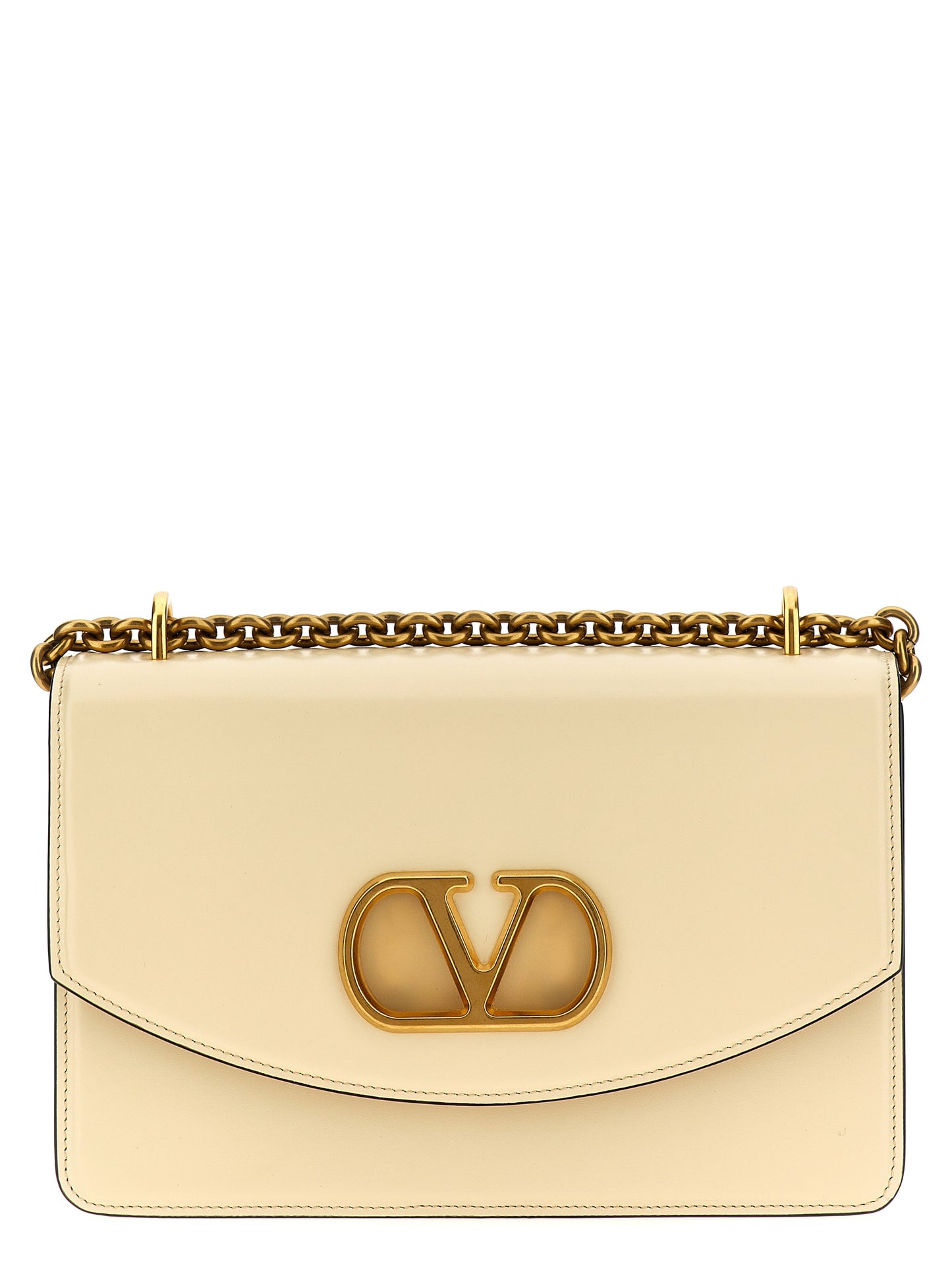 Bolso de hombro Valentino Garavani de piel de becerro blanca