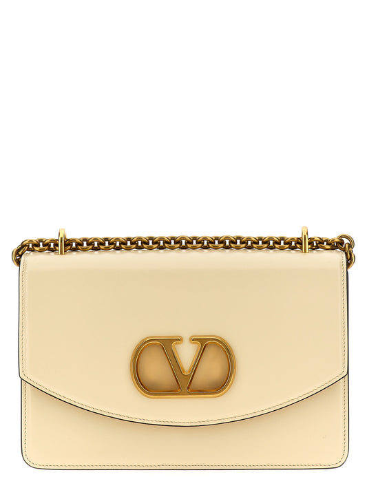 Bolso de hombro Valentino Garavani de piel de becerro blanca