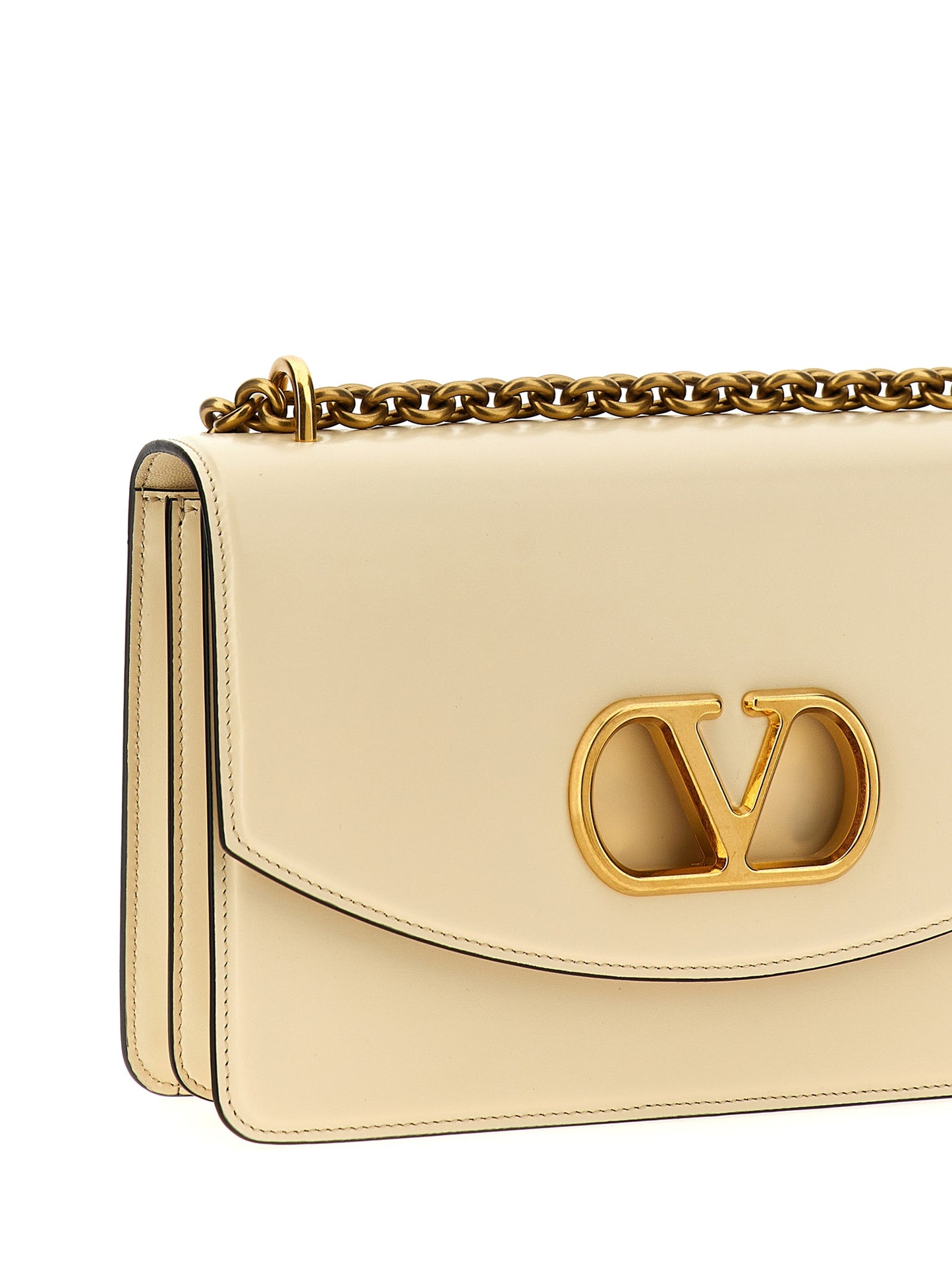 Bolso de hombro Valentino Garavani de piel de becerro blanca