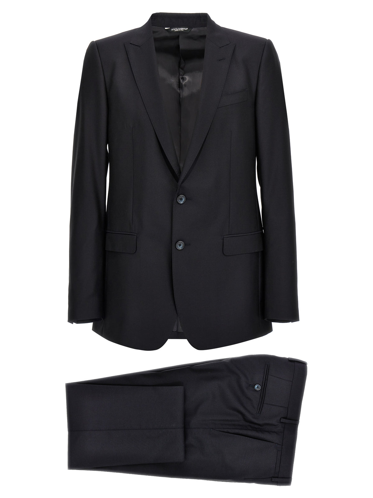 Costume deux pièces en laine vierge bleu Dolce & Gabbana