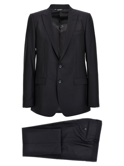 Costume deux pièces en laine vierge bleu Dolce & Gabbana