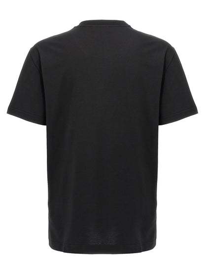 T-shirt Noir En Coton Avec Broderie Frontale Dolce & Gabbana